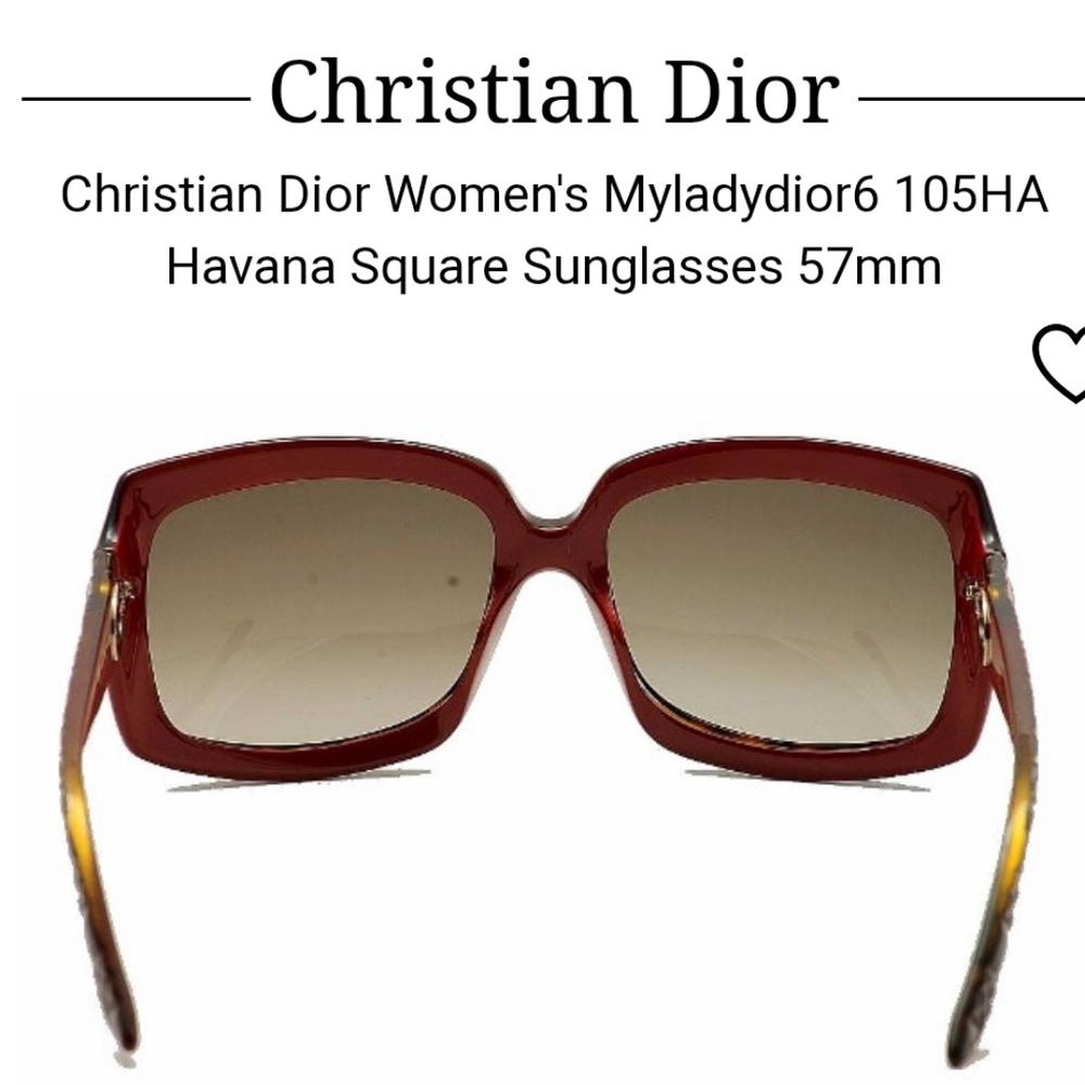 My Lady Dior Brownish Red Sunglasses W/Elegant Design Silver & Logo Accent EUC! - Picture 3 of 11